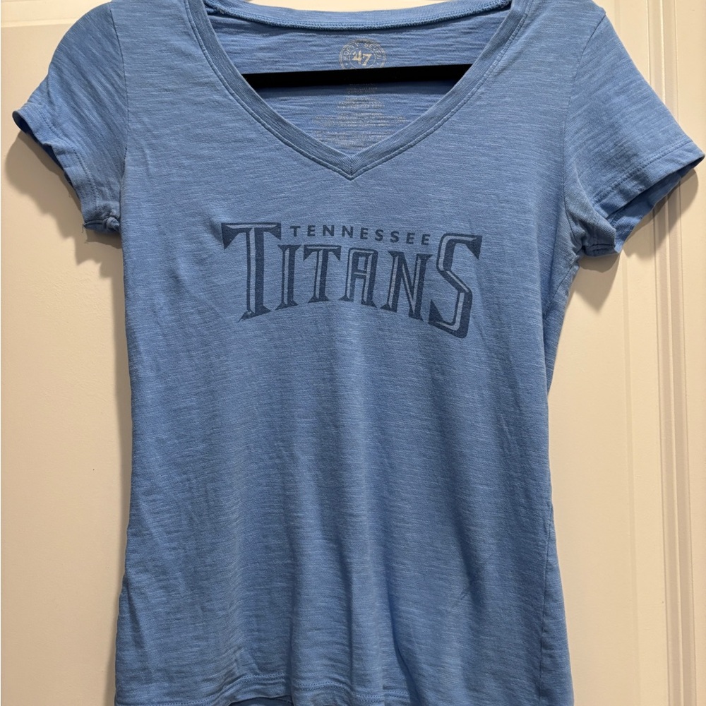 47 Brand Light Blue Tennessee Titans V-Neck Tee